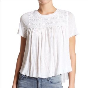 FREE PEOPLE DANI SMOCKED TEE